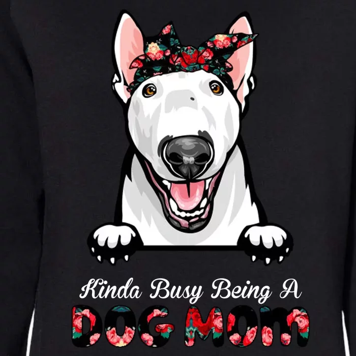 Kinda Busy Being A Dog Mom Floral Womens California Wash Sweatshirt