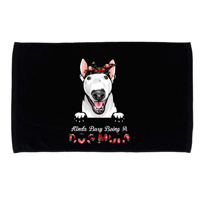 Kinda Busy Being A Dog Mom Floral Microfiber Hand Towel