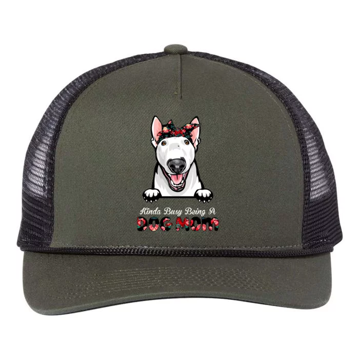 Kinda Busy Being A Dog Mom Floral Retro Rope Trucker Hat Cap