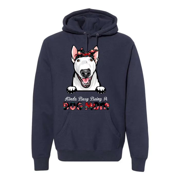 Kinda Busy Being A Dog Mom Floral Premium Hoodie