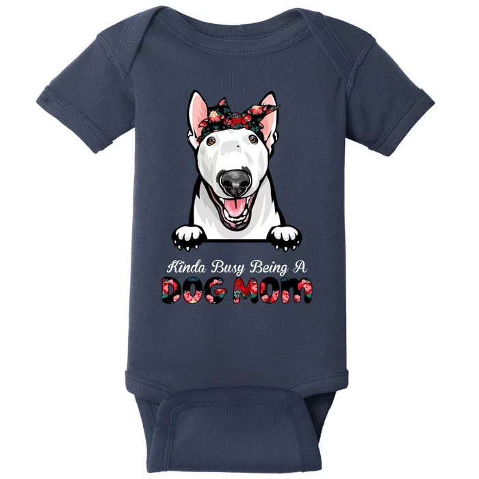 Kinda Busy Being A Dog Mom Floral Baby Bodysuit