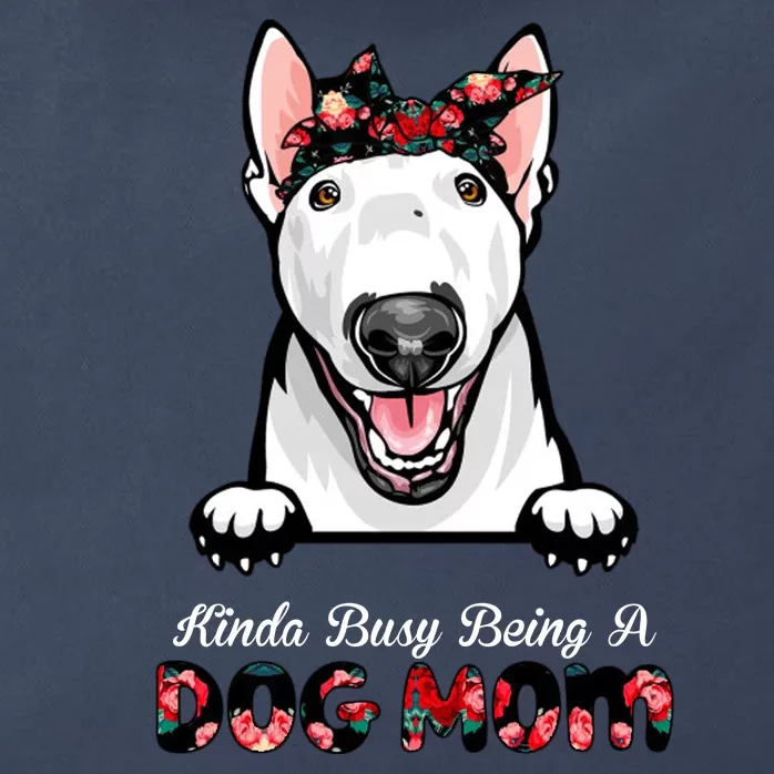 Kinda Busy Being A Dog Mom Floral Zip Tote Bag