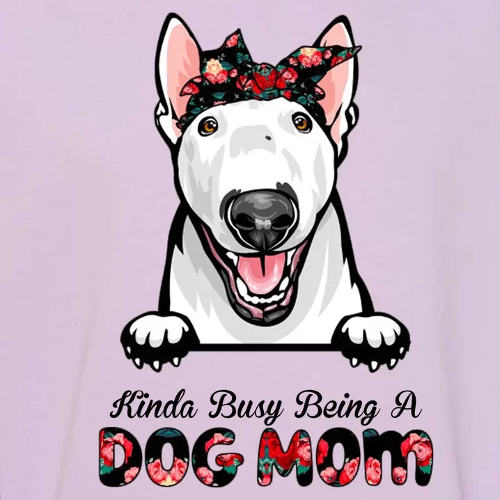 Kinda Busy Being A Dog Mom Floral Garment-Dyed Sweatshirt