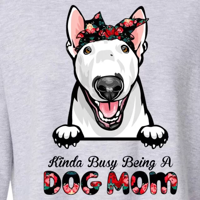 Kinda Busy Being A Dog Mom Floral Cropped Pullover Crew