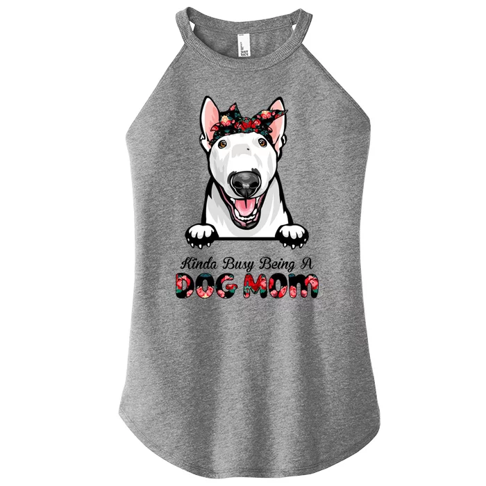 Kinda Busy Being A Dog Mom Floral Women’s Perfect Tri Rocker Tank