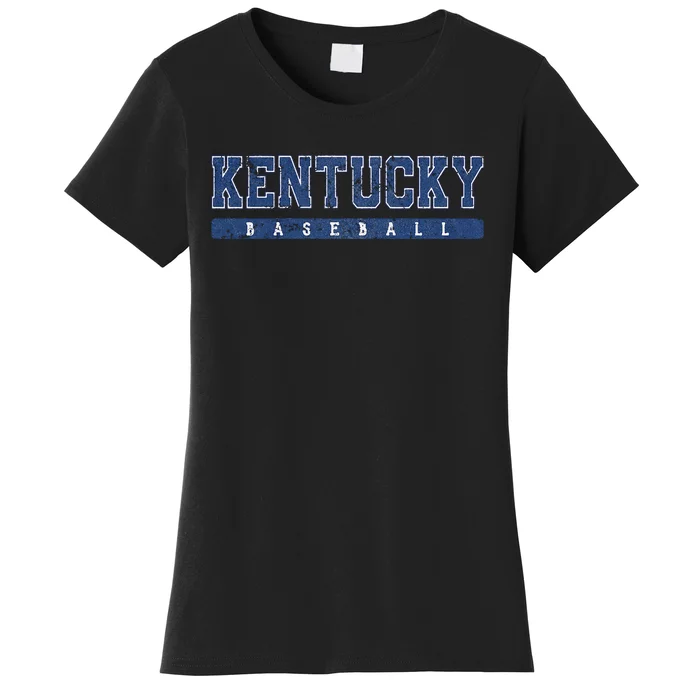 Kentucky Baseball Blue Vintage Text Women's T-Shirt