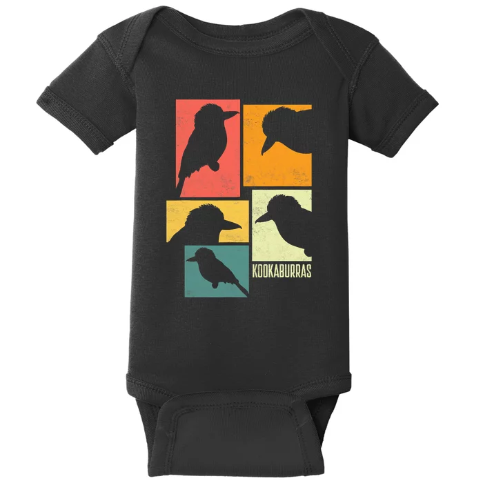 Kookaburra Birder Birdwatcher Ornithology Birds Silhouettes Baby Bodysuit