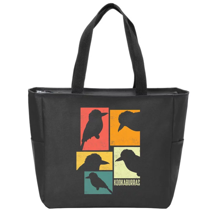 Kookaburra Birder Birdwatcher Ornithology Birds Silhouettes Zip Tote Bag