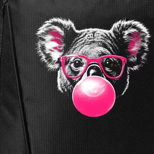 Koala Bear Blowing Bubblegum City Backpack