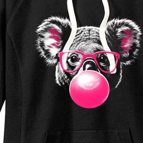 Koala Bear Blowing Bubblegum Women's Fleece Hoodie