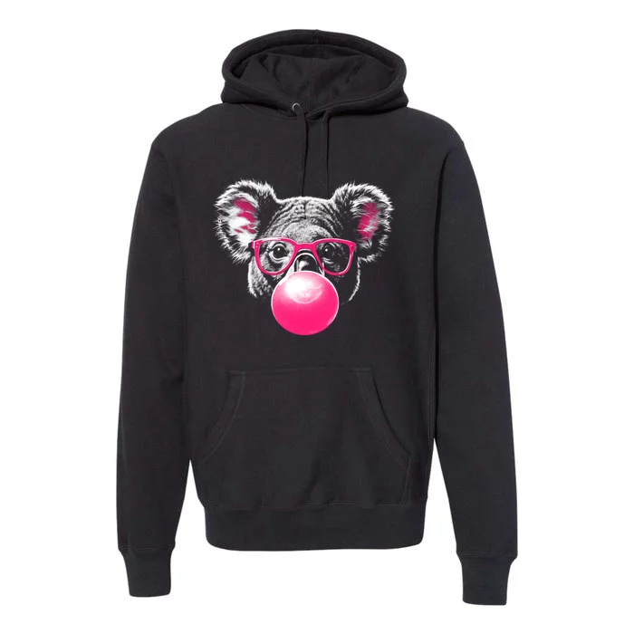 Koala Bear Blowing Bubblegum Premium Hoodie