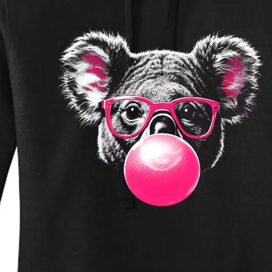 Koala Bear Blowing Bubblegum Women's Pullover Hoodie