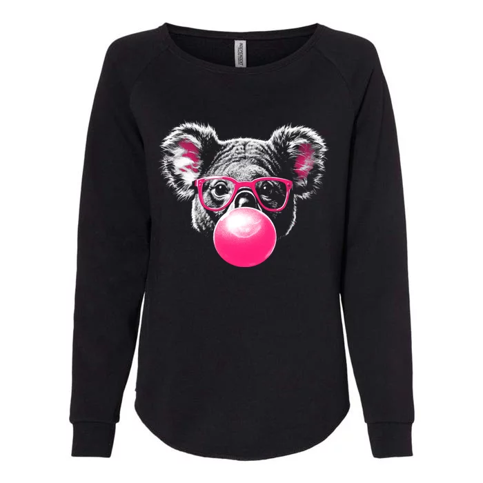 Koala Bear Blowing Bubblegum Womens California Wash Sweatshirt