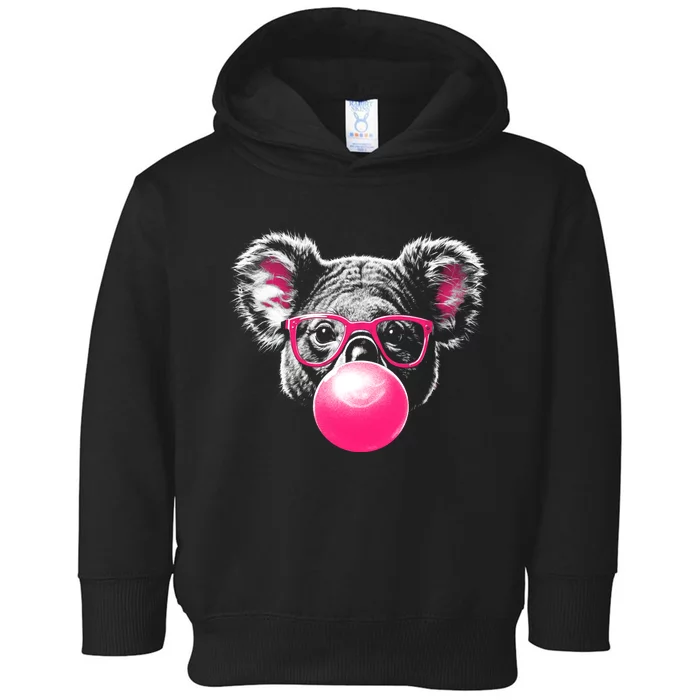 Koala Bear Blowing Bubblegum Toddler Hoodie