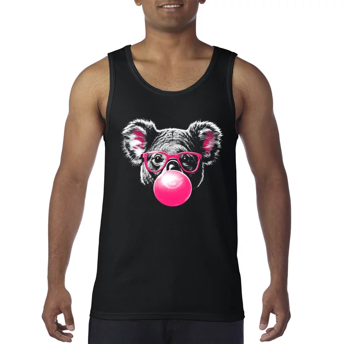 Koala Bear Blowing Bubblegum Tank Top