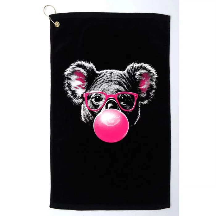 Koala Bear Blowing Bubblegum Platinum Collection Golf Towel