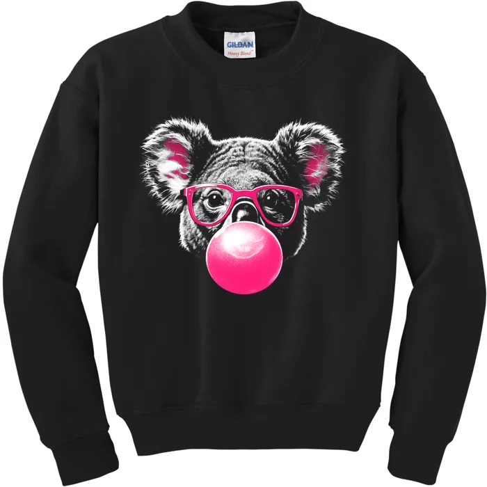 Koala Bear Blowing Bubblegum Kids Sweatshirt