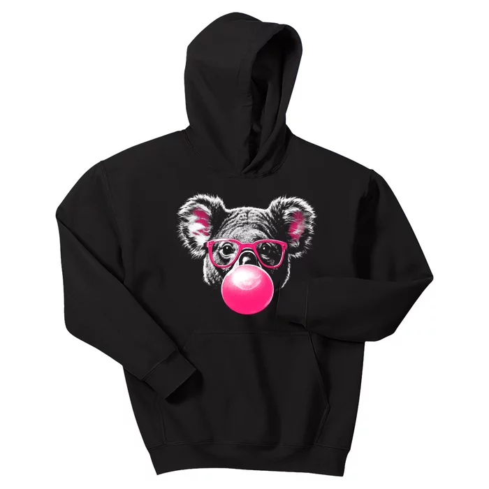 Koala Bear Blowing Bubblegum Kids Hoodie