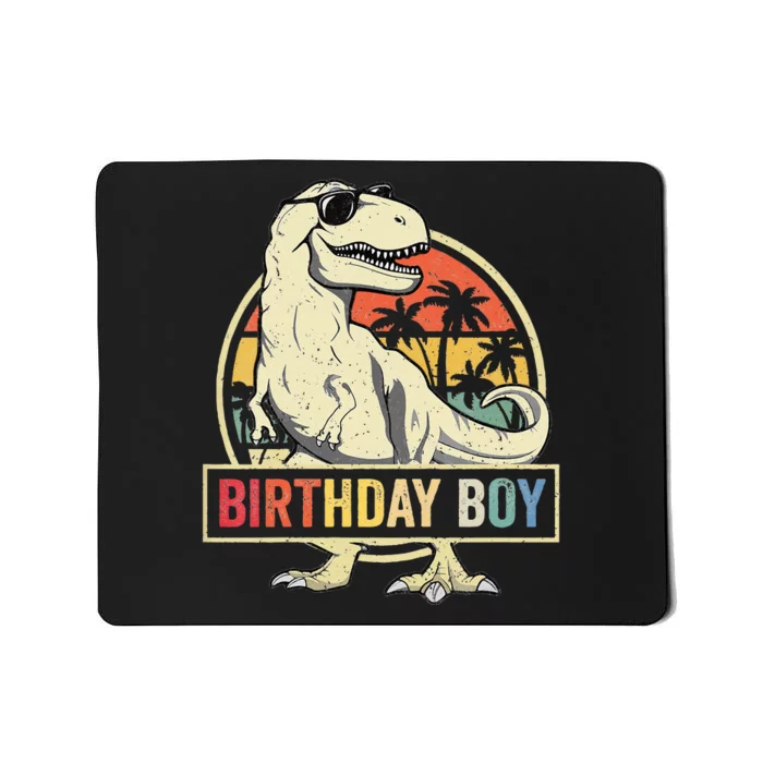 Kids Birthday Boy Dino T Rex Dinosaur Matching Family Mousepad