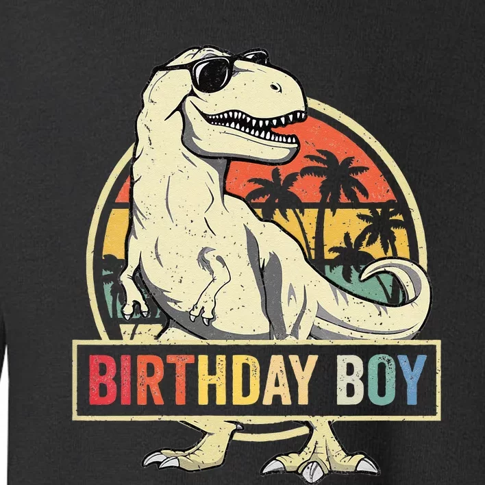 Kids Birthday Boy Dino T Rex Dinosaur Matching Family Toddler Sweatshirt