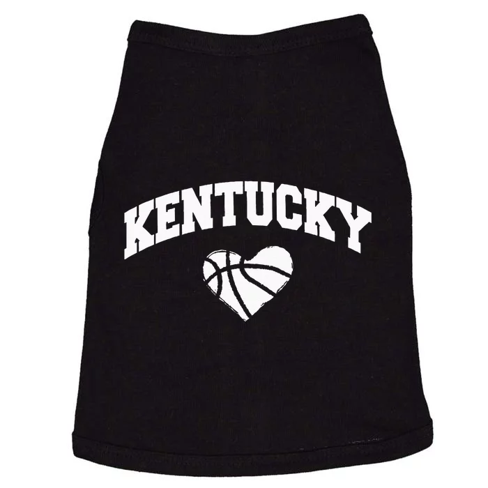 Kentucky Blue Basketball Heart Design Doggie Tank