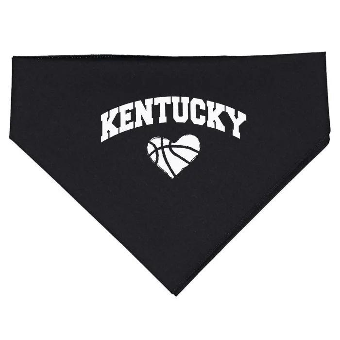 Kentucky Blue Basketball Heart Design USA-Made Doggie Bandana