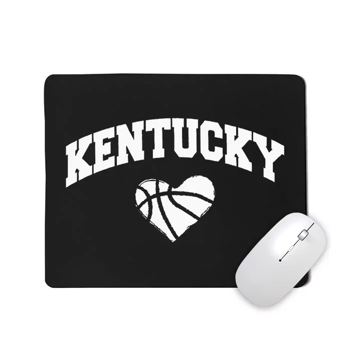 Kentucky Blue Basketball Heart Design Mousepad