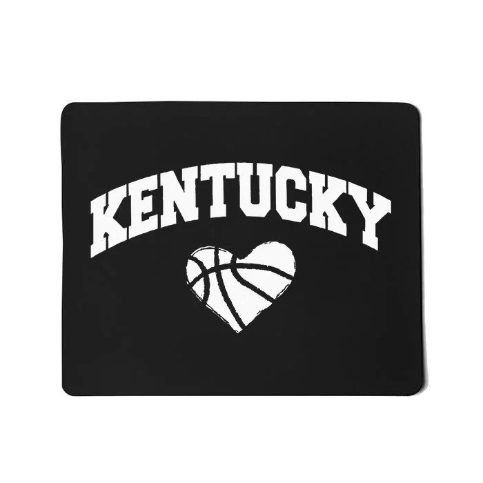 Kentucky Blue Basketball Heart Design Mousepad