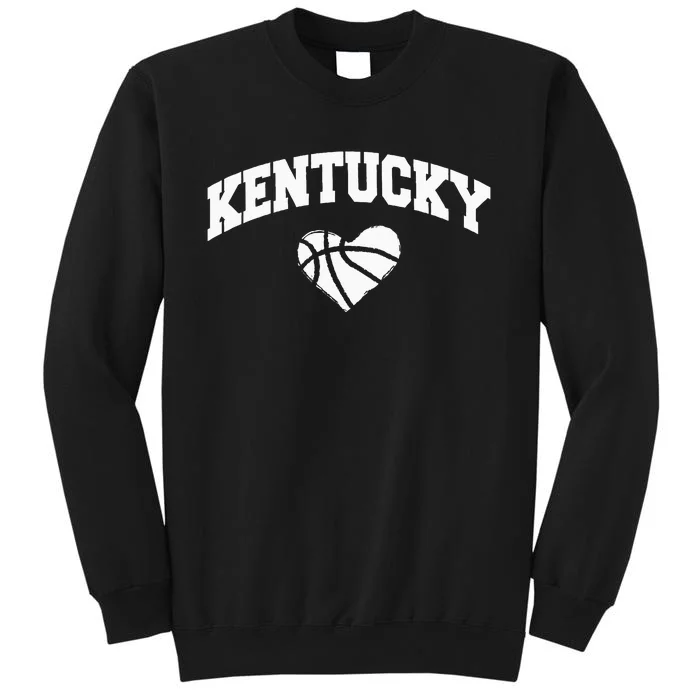 Kentucky Blue Basketball Heart Design Tall Sweatshirt