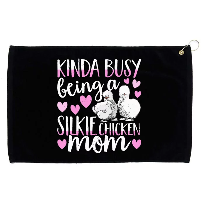 Kinda Busy Being A Silkie Chicken Mom Cute Silky Chicken Pet Grommeted Golf Towel