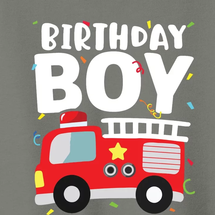 Kids Birthday Boy Fire Truck Party Firefighter Theme Toddler T-Shirt