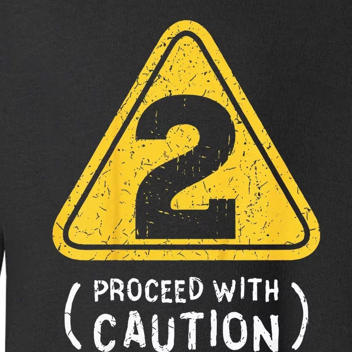 Kids Birthday Boy 2 Two Construction Sign 2nd Birthday Toddler Sweatshirt