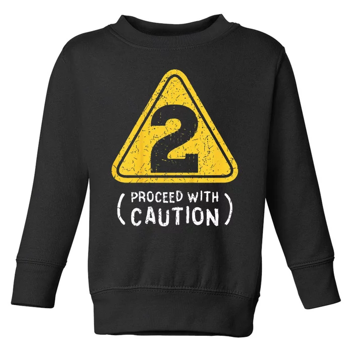 Kids Birthday Boy 2 Two Construction Sign 2nd Birthday Toddler Sweatshirt