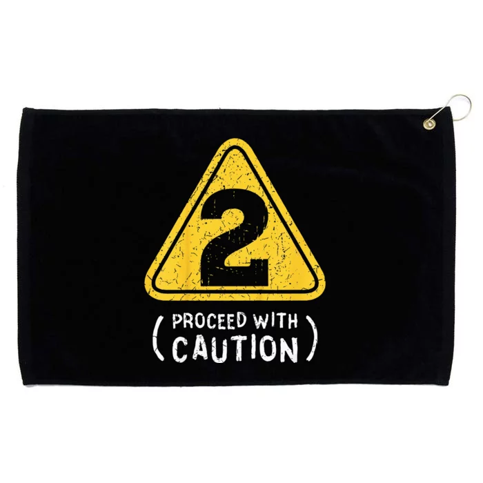 Kids Birthday Boy 2 Two Construction Sign 2nd Birthday Grommeted Golf Towel