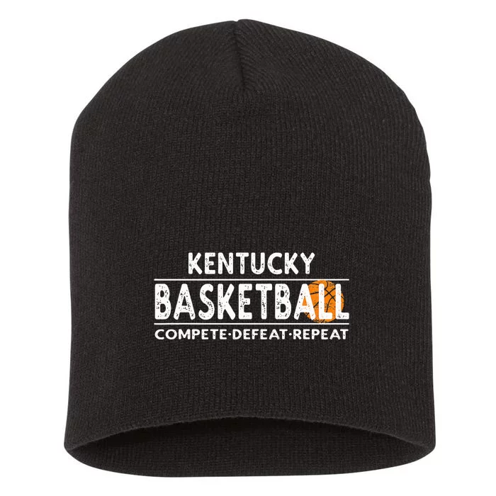 Kentucky Basketball Compete Defeat Repeat Short Acrylic Beanie