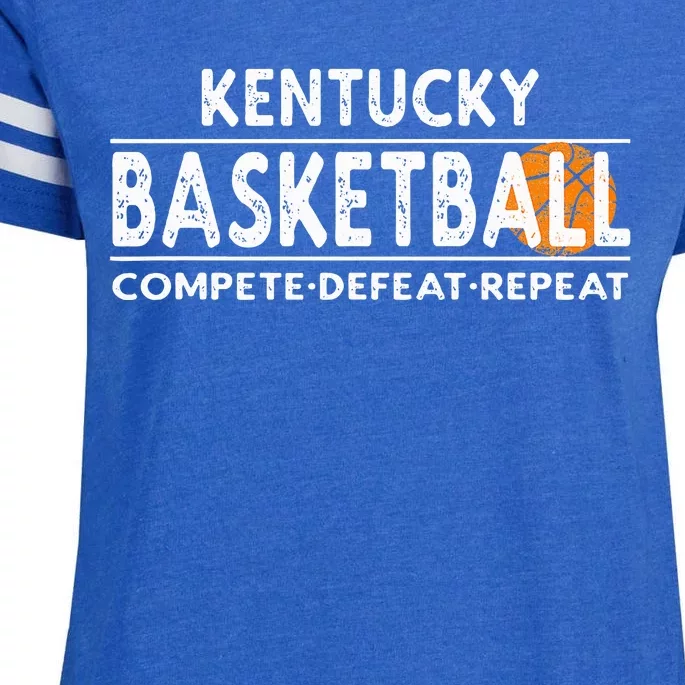 Kentucky Basketball Compete Defeat Repeat Enza Ladies Jersey Football T-Shirt