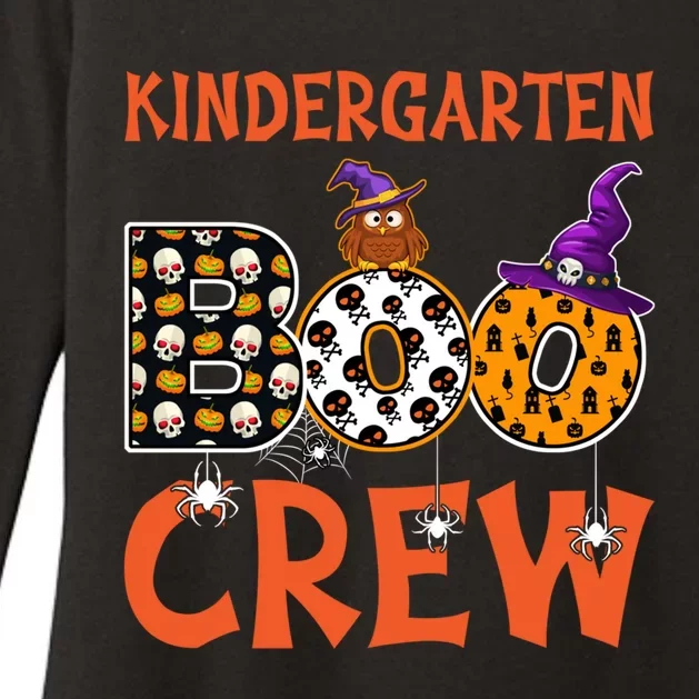 Kindergarten Boo Crew Kinder Spooky Halloween Teacher Meaningful Gift Womens CVC Long Sleeve Shirt