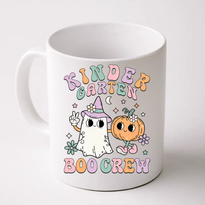 Kindergarten Boo Crew Halloween Floral Ghost Kinder Teacher Front & Back Coffee Mug