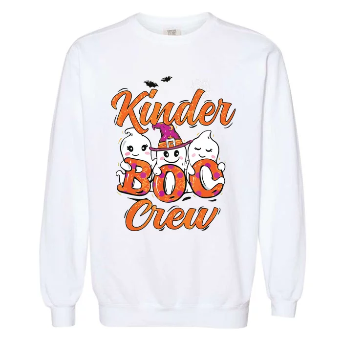 Kindergarten Boo Crew Kinder Crew Funny Teacher Halloween Garment-Dyed Sweatshirt