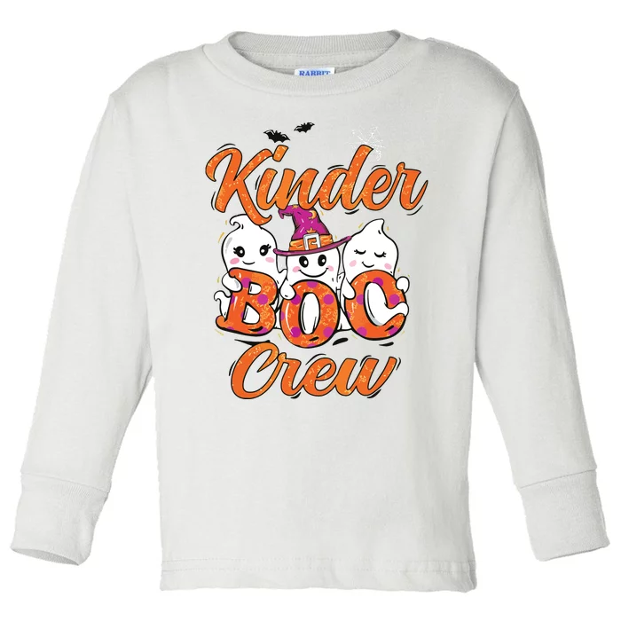 Kindergarten Boo Crew Kinder Crew Funny Teacher Halloween Toddler Long Sleeve Shirt