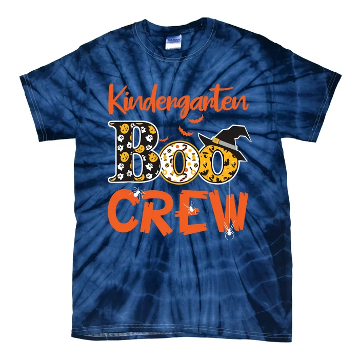 Kindergarten Boo Crew Teachers Students Halloween Costume Tie-Dye T-Shirt