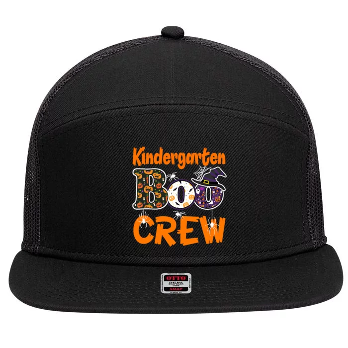 Kindergarten Boo Crew Teachers Students Halloween Costume 7 Panel Mesh Trucker Snapback Hat