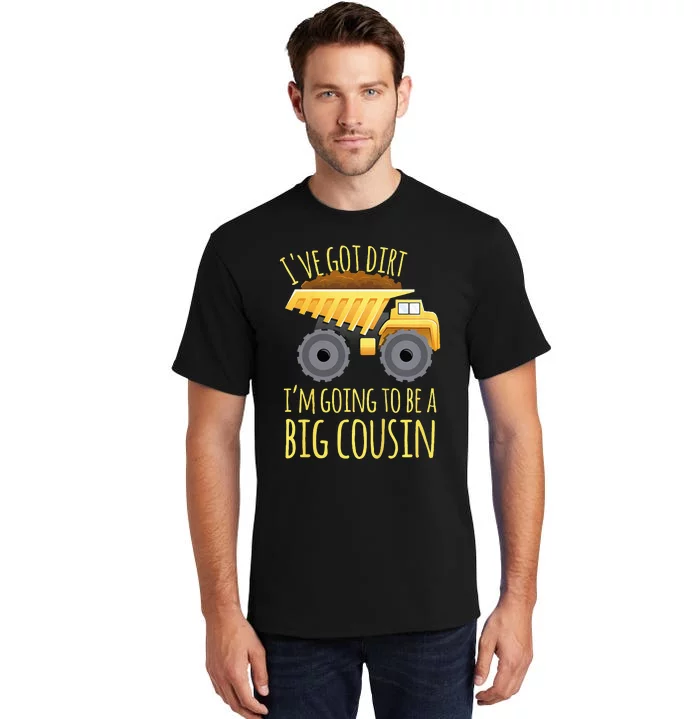 Kids Big Cousin Digger Construction Design For Pregnancy Reveal Tall T-Shirt