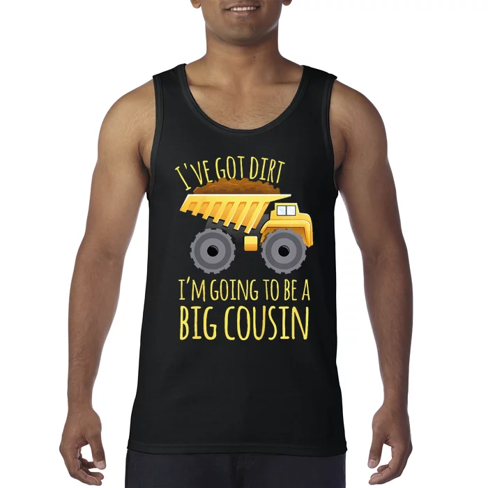 Kids Big Cousin Digger Construction Design For Pregnancy Reveal Tank Top