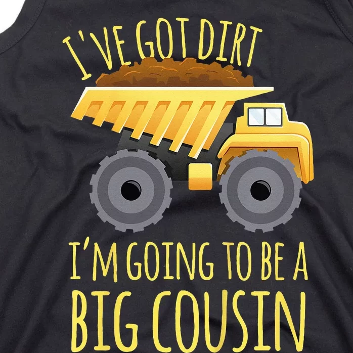 Kids Big Cousin Digger Construction Design For Pregnancy Reveal Tank Top