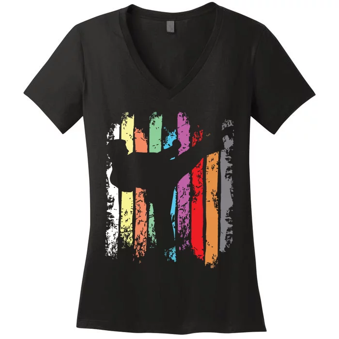 Karate Belt Colors Silhouette Women's V-Neck T-Shirt