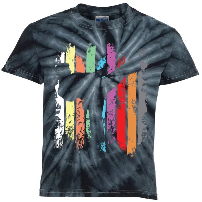 Karate Belt Colors Silhouette Kids Tie-Dye T-Shirt