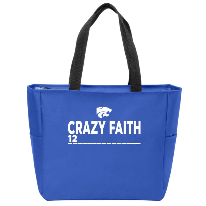 Kstate Basketball Crazy Faith 12 Zip Tote Bag