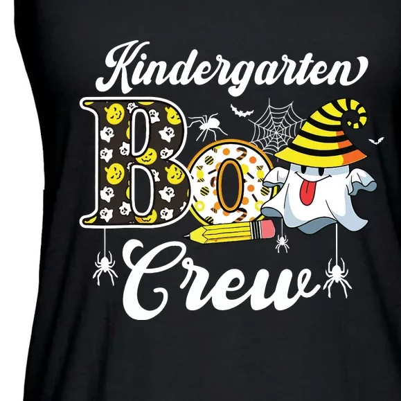 Kindergarten Boo Crew Cute Ghost Halloween Teacher Kids Gift Ladies Essential Flowy Tank