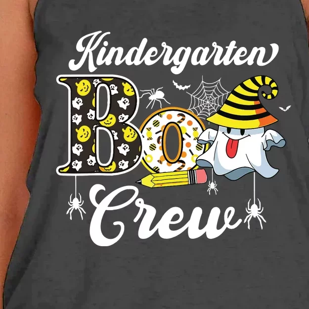 Kindergarten Boo Crew Cute Ghost Halloween Teacher Kids Gift Women's Knotted Racerback Tank